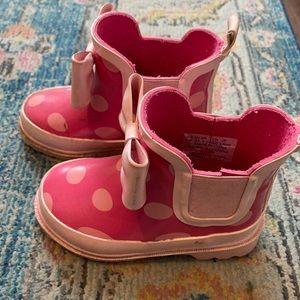Pink Polka Dot rain boots - size 6